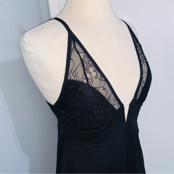 Zara New Women V-Neck Short Black Sexy Slip Dress Size Large - Picture 12 of 13